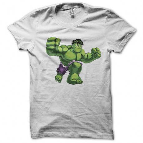 Shirt the little Hulk blanc pour homme et femme