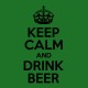 Shirt keep calm and drink beer vert pour homme et femme