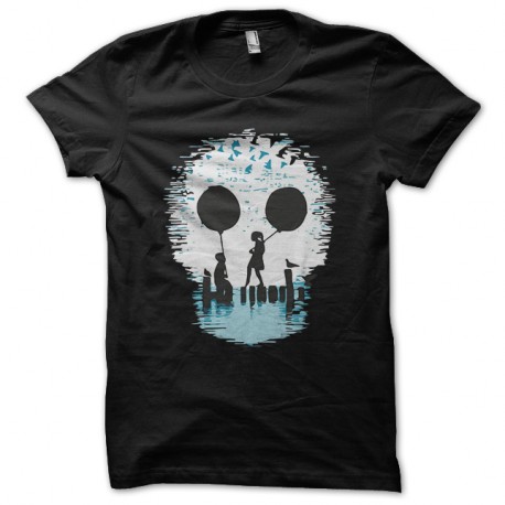 Shirt skull sky artwork noir pour homme et femme