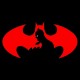 Shirt batman in shadow red logo noir pour homme et femme