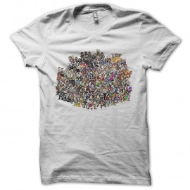 Shirt mix all game character blanc pour homme et femme