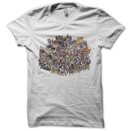 Shirt mix all game character blanc pour homme et femme