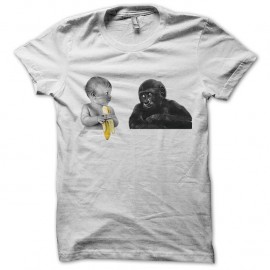 Shirt bebe banane singe en blanc pour homme et femme