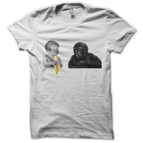 Shirt bebe banane singe en blanc pour homme et femme