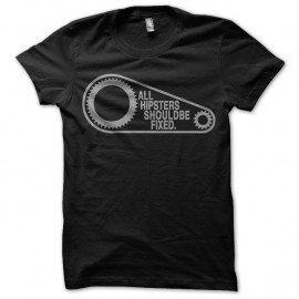 Shirt All hipsters should be fixed noir pour homme et femme