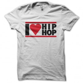 Shirt i love hiphop blanc pour homme et femme