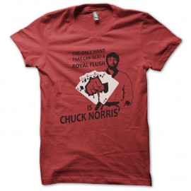 Shirt chuck norris défonce tout rouge pour homme et femme