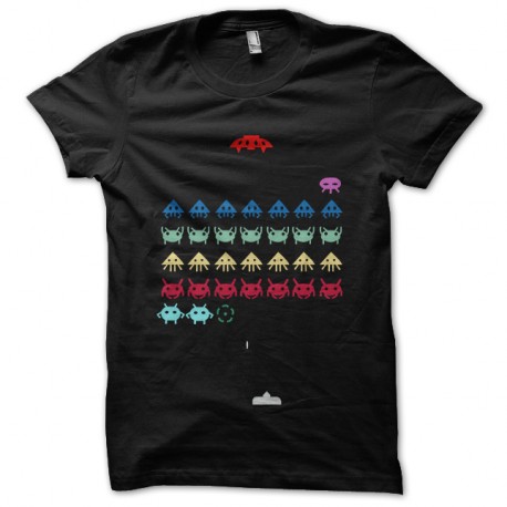 Shirt lost in space invas noir pour homme et femme
