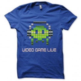 Shirt video game live bleu pour homme et femme