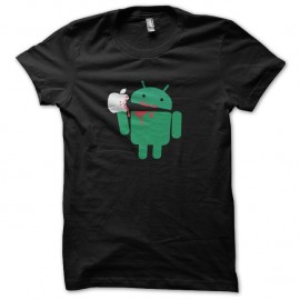 Shirt android bouffe apple noir pour homme et femme