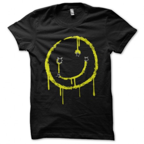 Shirt smile of yellow blood noir pour homme et femme