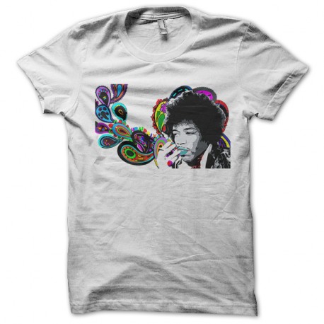 Shirt art of Hendrix blanc pour homme et femme