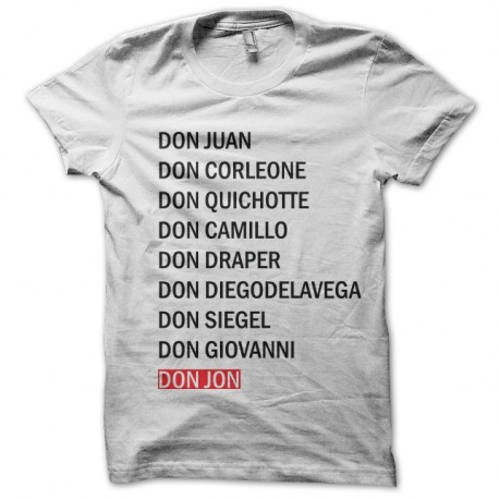 Shirt don jon blanc pour homme et femme