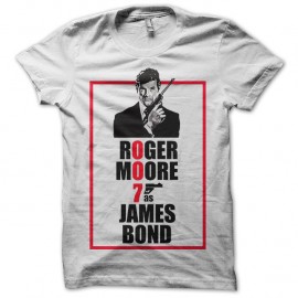 Shirt Roger Moore 007 blanc pour homme et femme