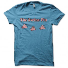 Shirt wing pig the swine flu bleu pour homme et femme