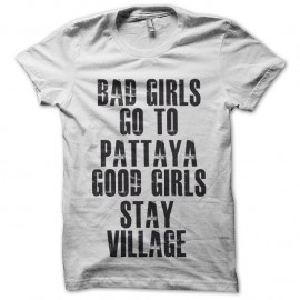 Shirt bad girls pattaya blanc pour homme et femme