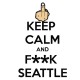 Shirt Keep clam and f**k seattle blanc pour homme et femme