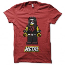 Shirt lego metal rock rouge pour homme et femme