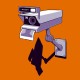 Shirt polariod security cam orange pour homme et femme