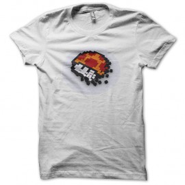 Shirt mushroom pixel art blanc pour homme et femme