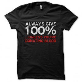 Shirt always give 100% noir pour homme et femme