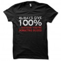 Shirt always give 100% noir pour homme et femme