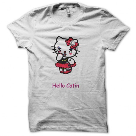 Shirt hello catin en blanc pour homme et femme