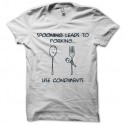 Shirt Spooning Navy Blue blanc pour homme et femme