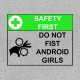 Shirt Do not firts andoird girl gris pour homme et femme