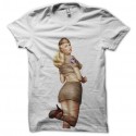 Shirt pin ups us blanc pour homme et femme