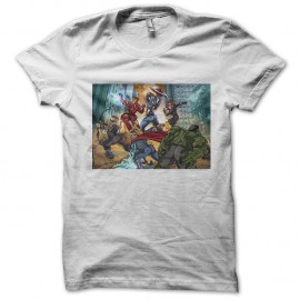 Shirt parodie avengers blanc pour homme et femme