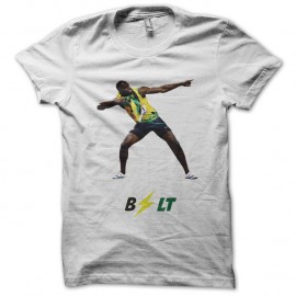Shirt usain bolt blanc pour homme et femme