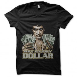 Shirt Scarface Tony Montana Get Every Dollar noir pour homme et femme