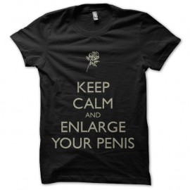 Shirt keep calm and enlarge your penis noir pour homme et femme