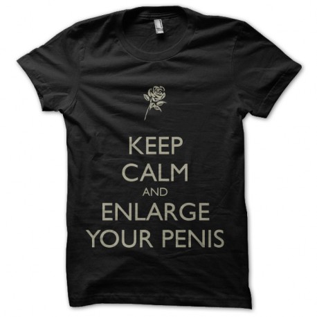 Shirt keep calm and enlarge your penis noir pour homme et femme