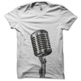 Shirt microphone blanc pour homme et femme