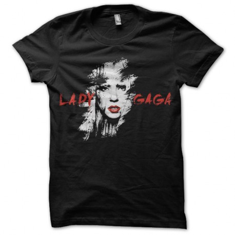 Shirt noir lady gaga pour homme et femme