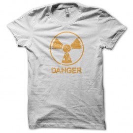 Shirt danger radio actif blanc pour homme et femme