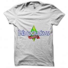 Shirt Democrasims parodie les Sims blanc pour homme et femme