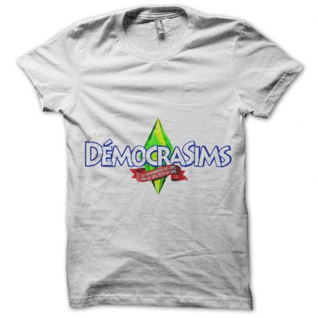 Shirt Democrasims parodie les Sims blanc pour homme et femme