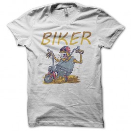 Shirt biker man blanc pour homme et femme