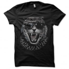 Shirt tiger rock star noir pour homme et femme