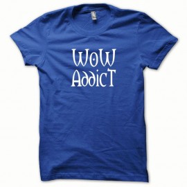 Shirt WoW Addict blanc/bleu royal pour homme et femme