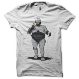 Shirt fat robocop blanc pour homme et femme