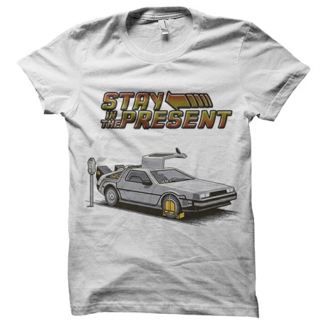 Shirt Delorean Stay in the present blanc pour homme et femme
