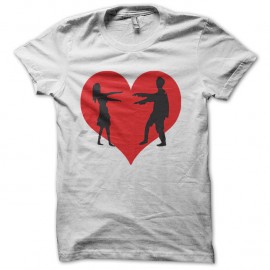 Shirt zombie love blanc pour homme et femme