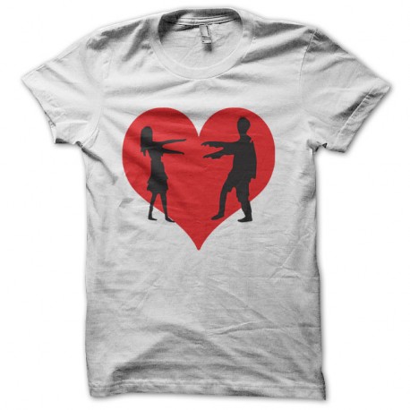 Shirt zombie love blanc pour homme et femme