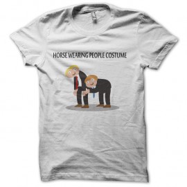 Shirt horse costume blanc pour homme et femme