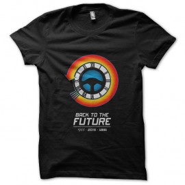 Shirt logo horloge retour vers le futur noir pour homme et femme