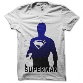Shirt Superman Clark Kent silhouettes blanc pour homme et femme